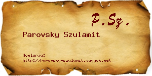 Parovsky Szulamit névjegykártya